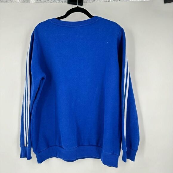 Adidas ESSENTIALS 3-STRIPES FLEECE SWEATSHIRT Size 1X Blue & White Plus unisex - Picture 4 of 12